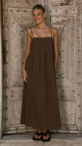 Stayla Maxi Dress - Chocolate