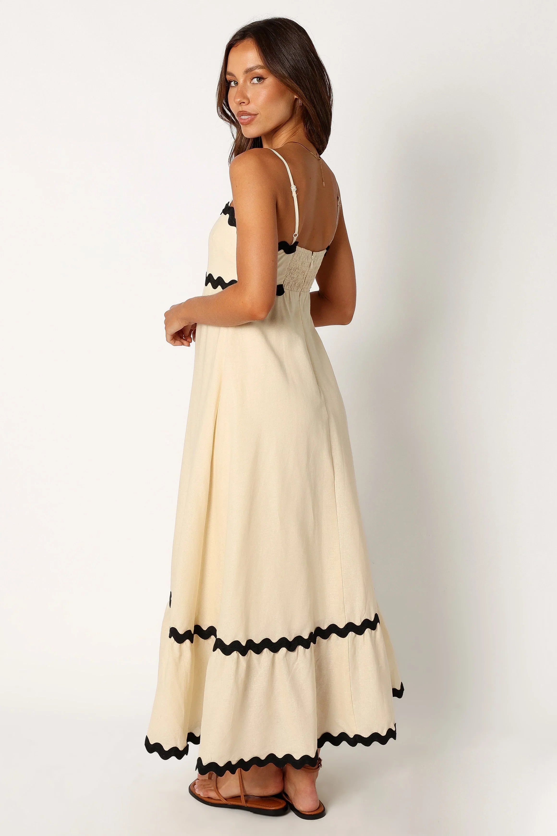 Yana Maxi Dress - Cream Black