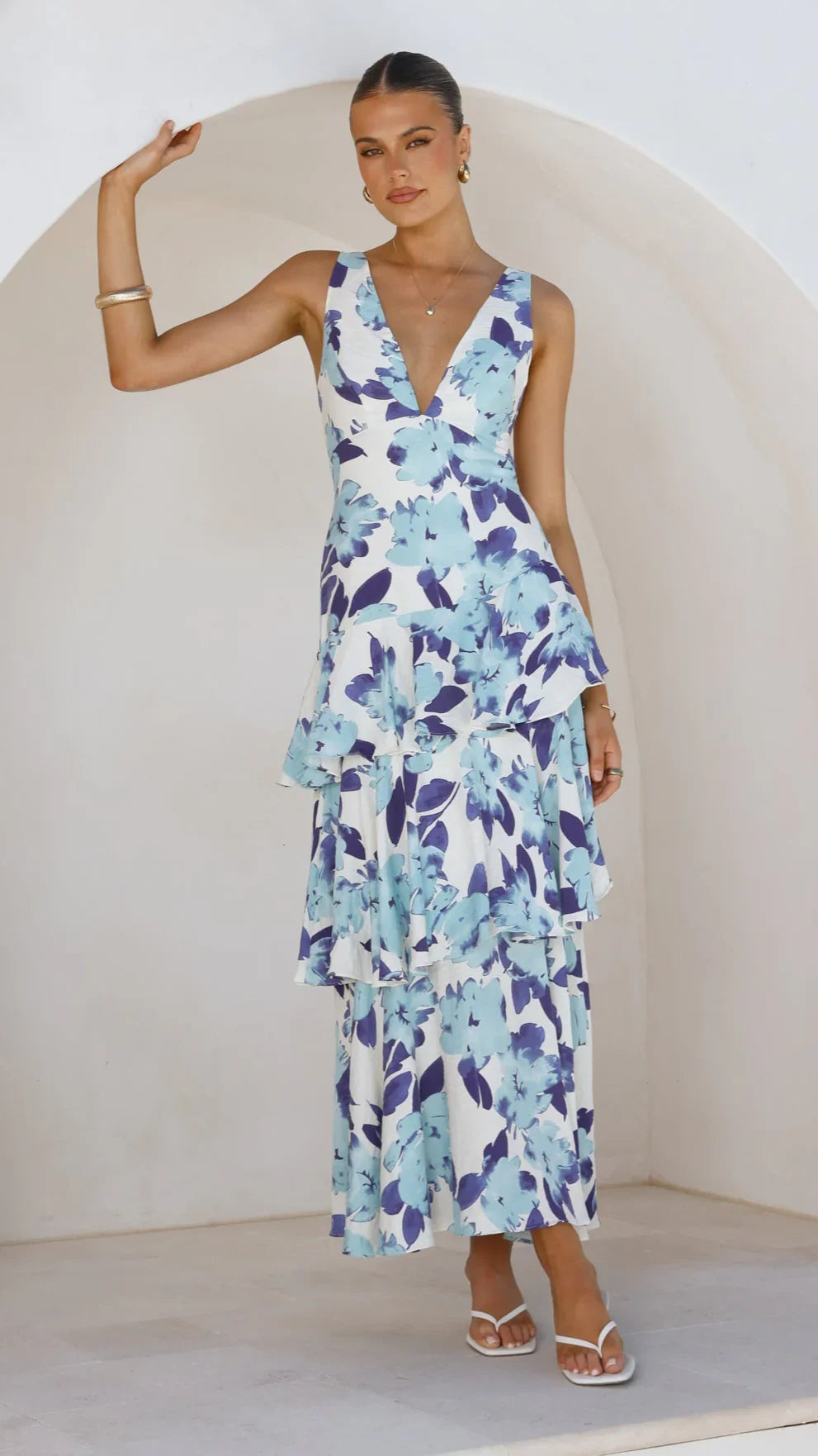 Stasie Maxi Dress - Blue Floral